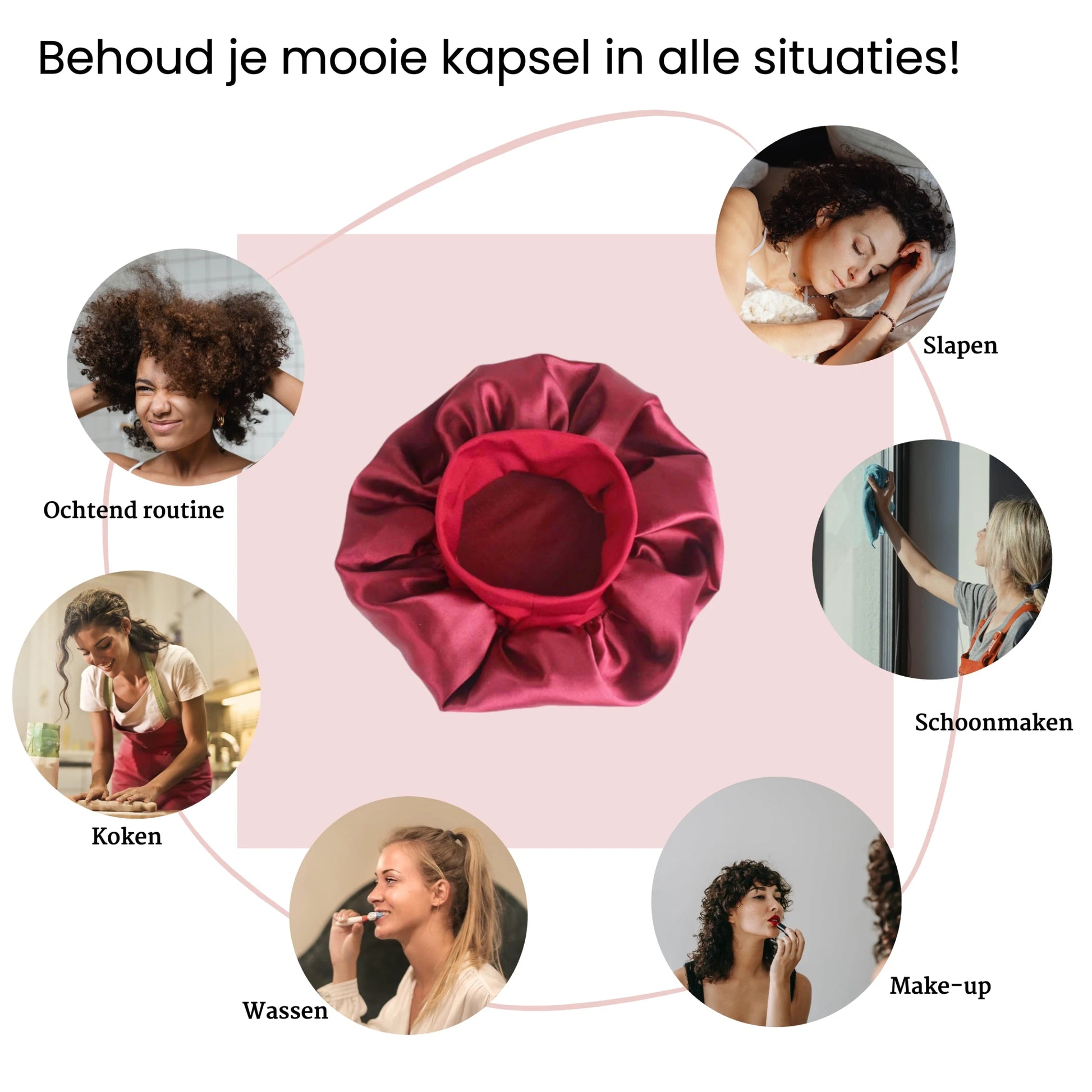 beyeza-slaapmuts-satijn-hydratatie-bescherming-zwart-rood